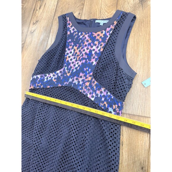 New Antonio Melani Women’s 14 Navy Cotton Eyelet Lace Watercolor Sheath Dress - Picture 12 of 16